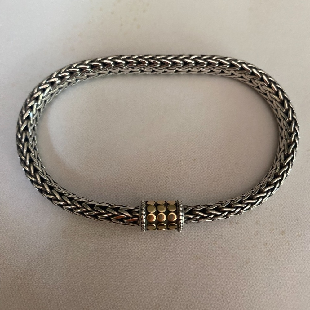 John Hardy Silver and Gold Braided Bracelet (NEW without tags)